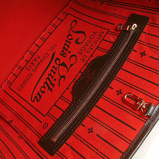 Replica bag Louis Vuitton N51109 Neverfull PM Shoulder Bag Damier Ebene Canvas