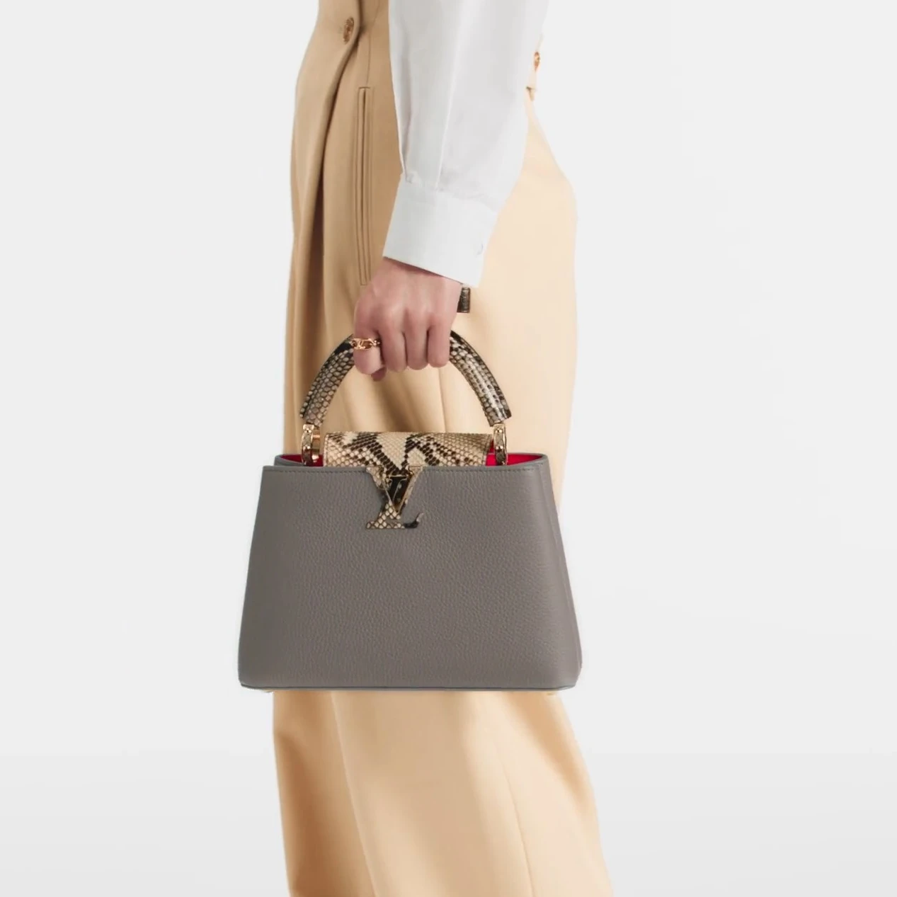 Replica bags lv Louis Vuitton N82068 Capucines BB Steeple Gray