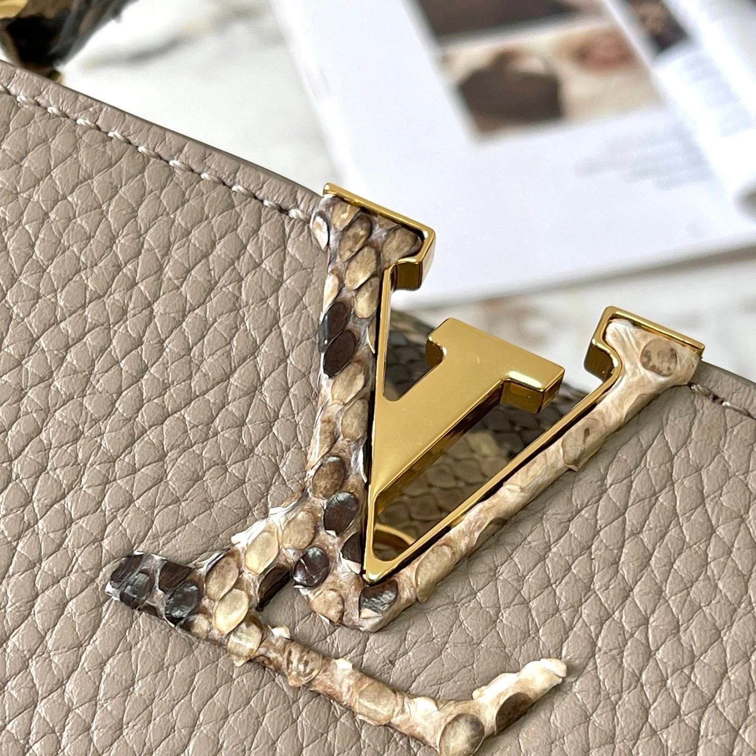 Replica bags lv Louis Vuitton N82068 Capucines BB Steeple Gray