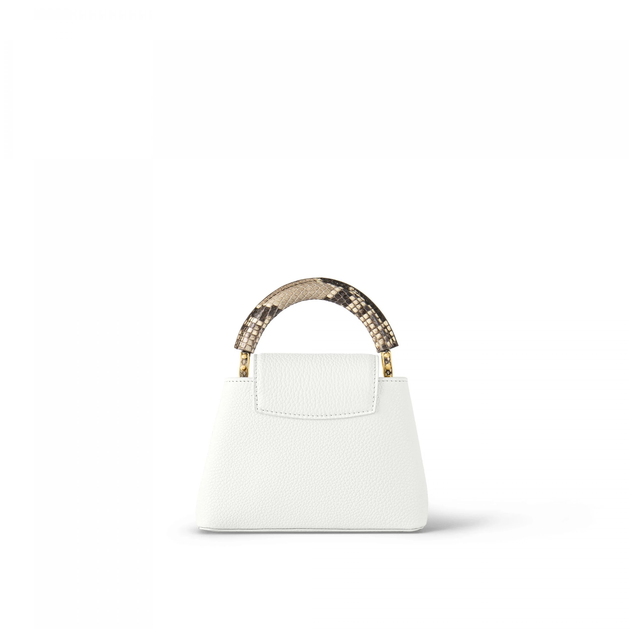 Top lv Louis Vuitton N98477 Capucines Mini Python Snow White