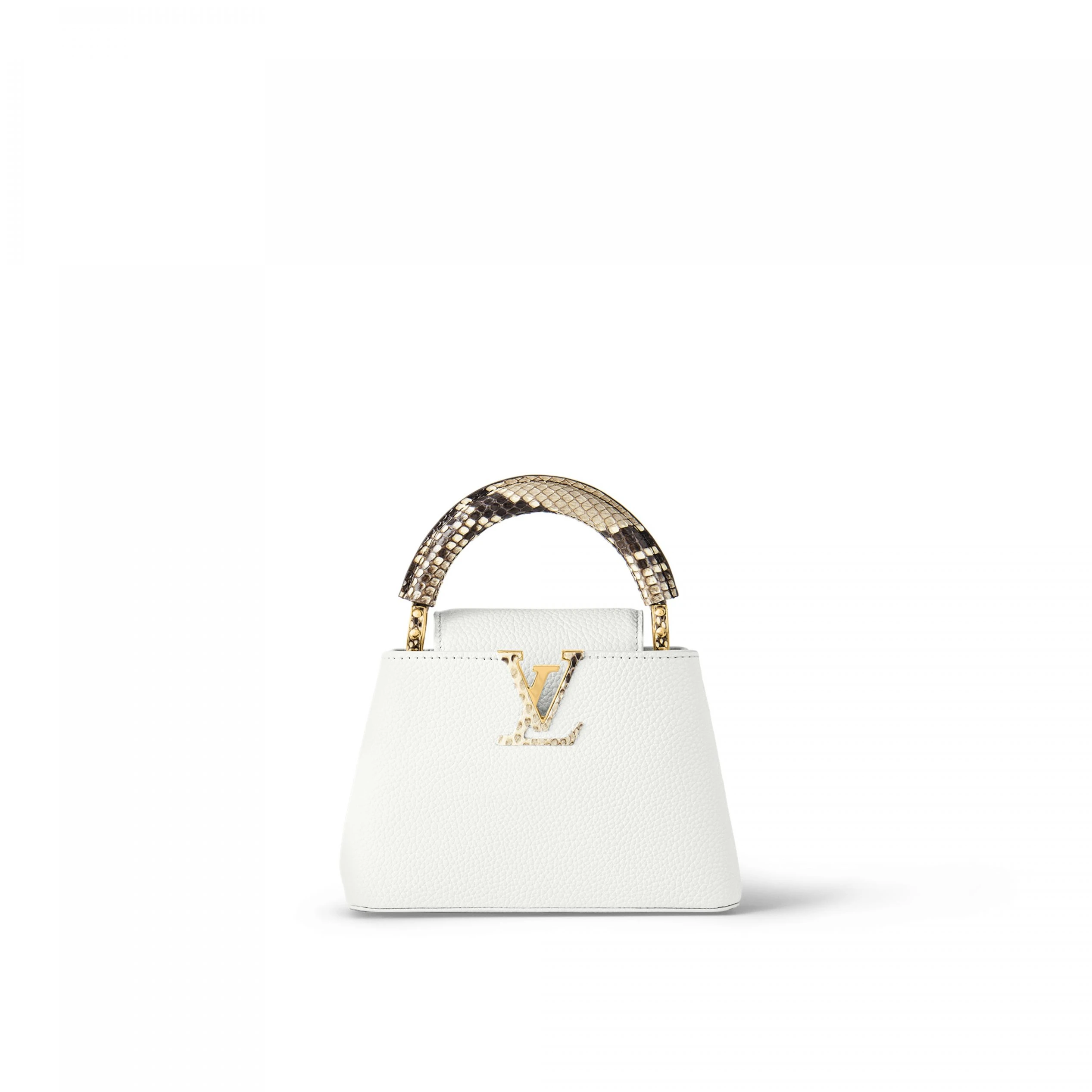 Louis Vuitton N98477 Capucines Mini Python Snow White