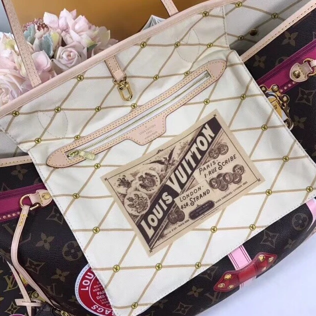 Top lv Louis Vuitton Neverfull MM Summer Trunk Monogram M41390