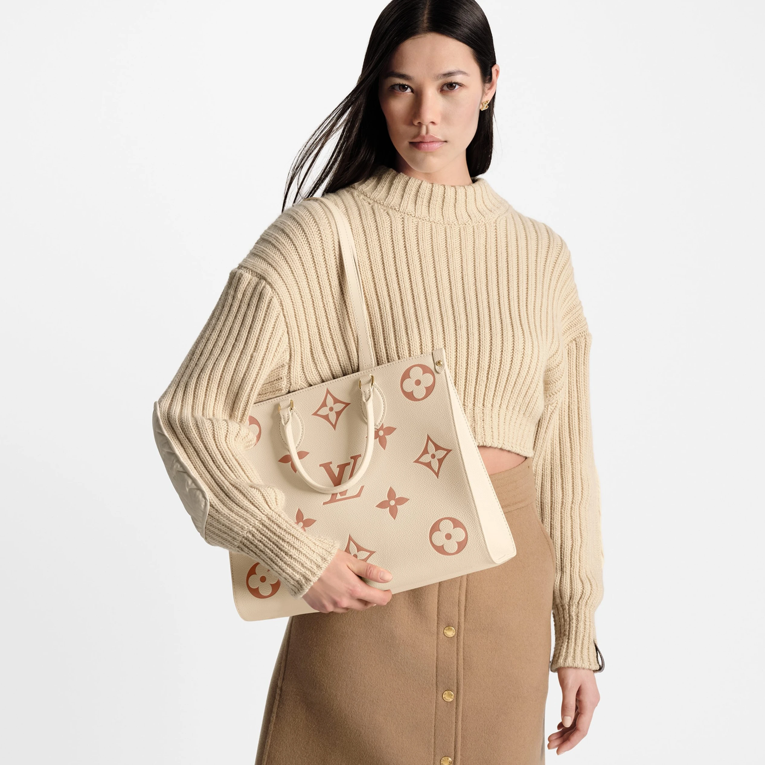 Top lv Louis Vuitton OnTheGo MM M21575 Crème Rose Trianon