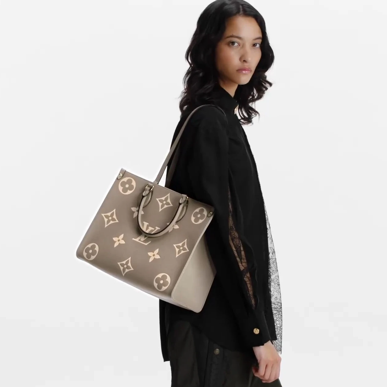 Replica bags lv Louis Vuitton OnTheGo MM M45494 Dove Cream