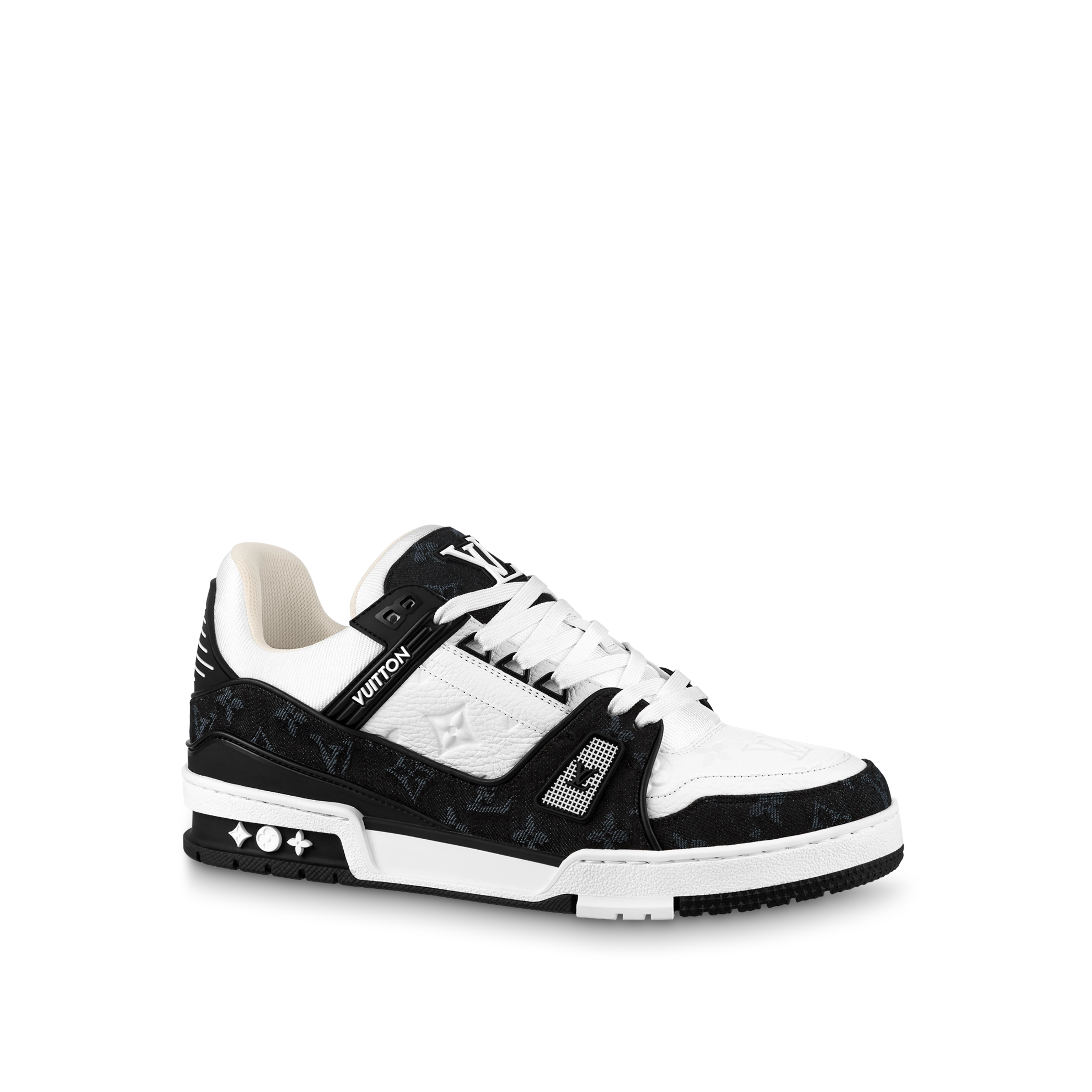 Replica bag Louis Vuitton Trainer Sneaker Monogram Denim White Black 1A9JGF
