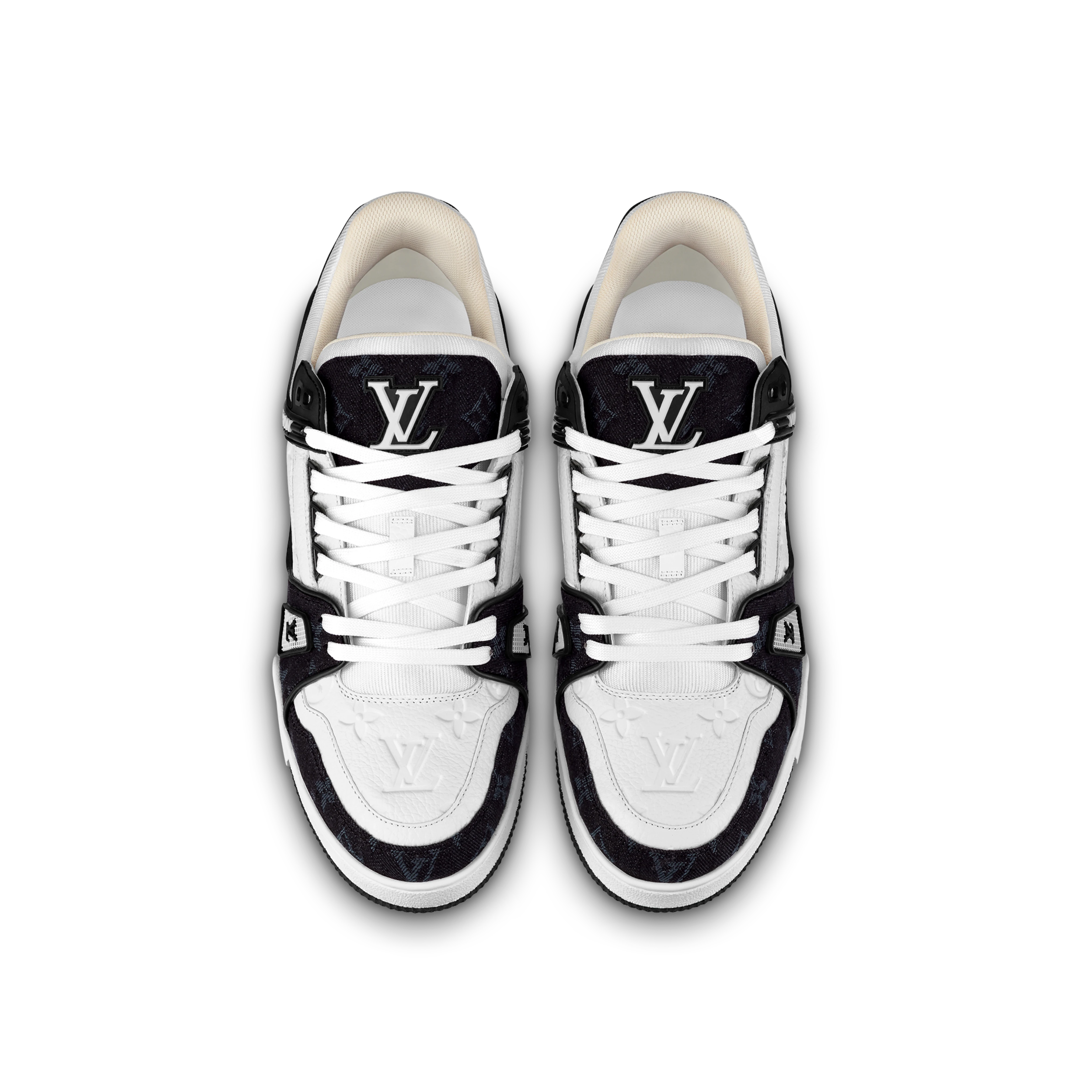 Replica bag Louis Vuitton Trainer Sneaker Monogram Denim White Black 1A9JGF