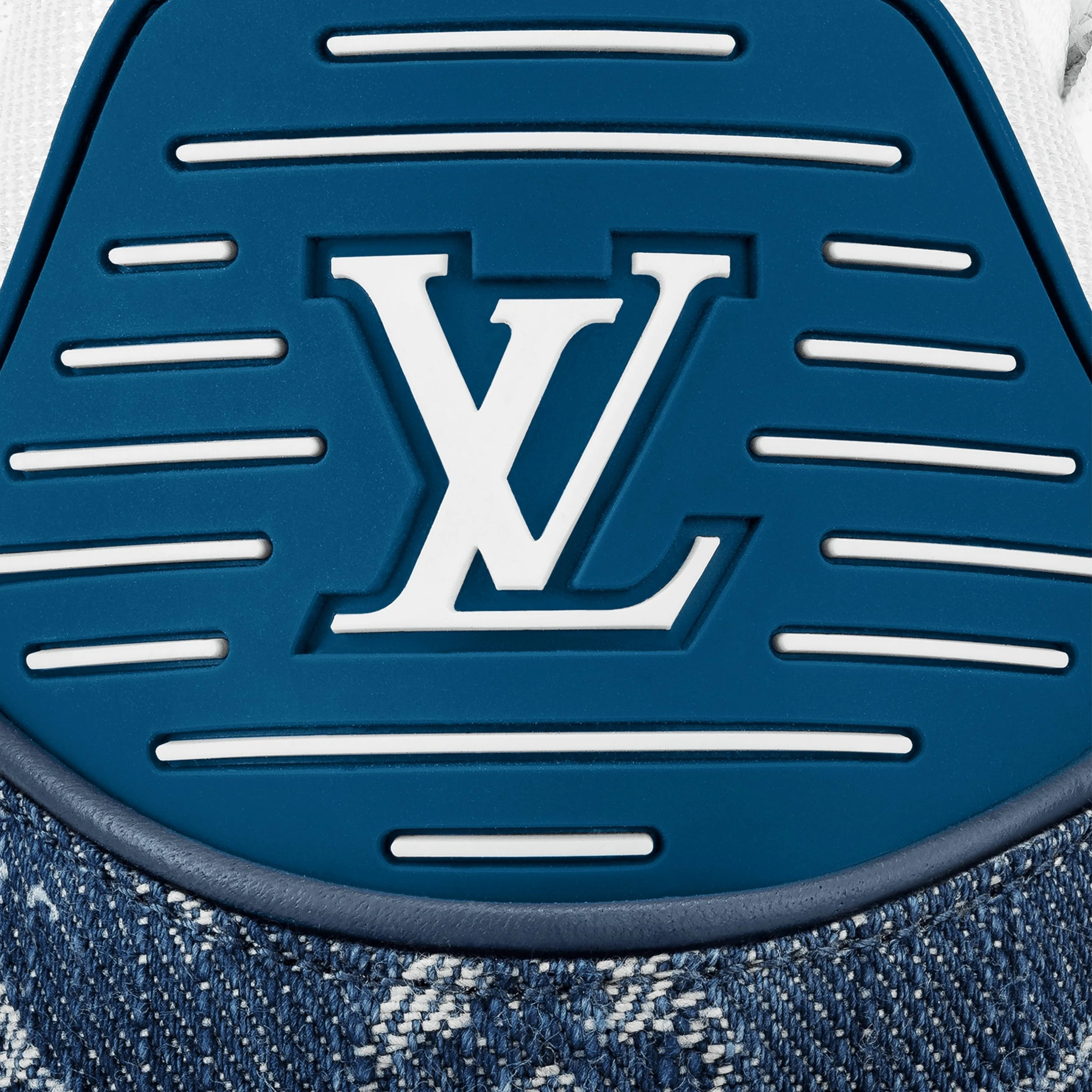 Lv belts replica Louis Vuitton Trainer Sneaker Monogram Denim White Blue 1A9JH1
