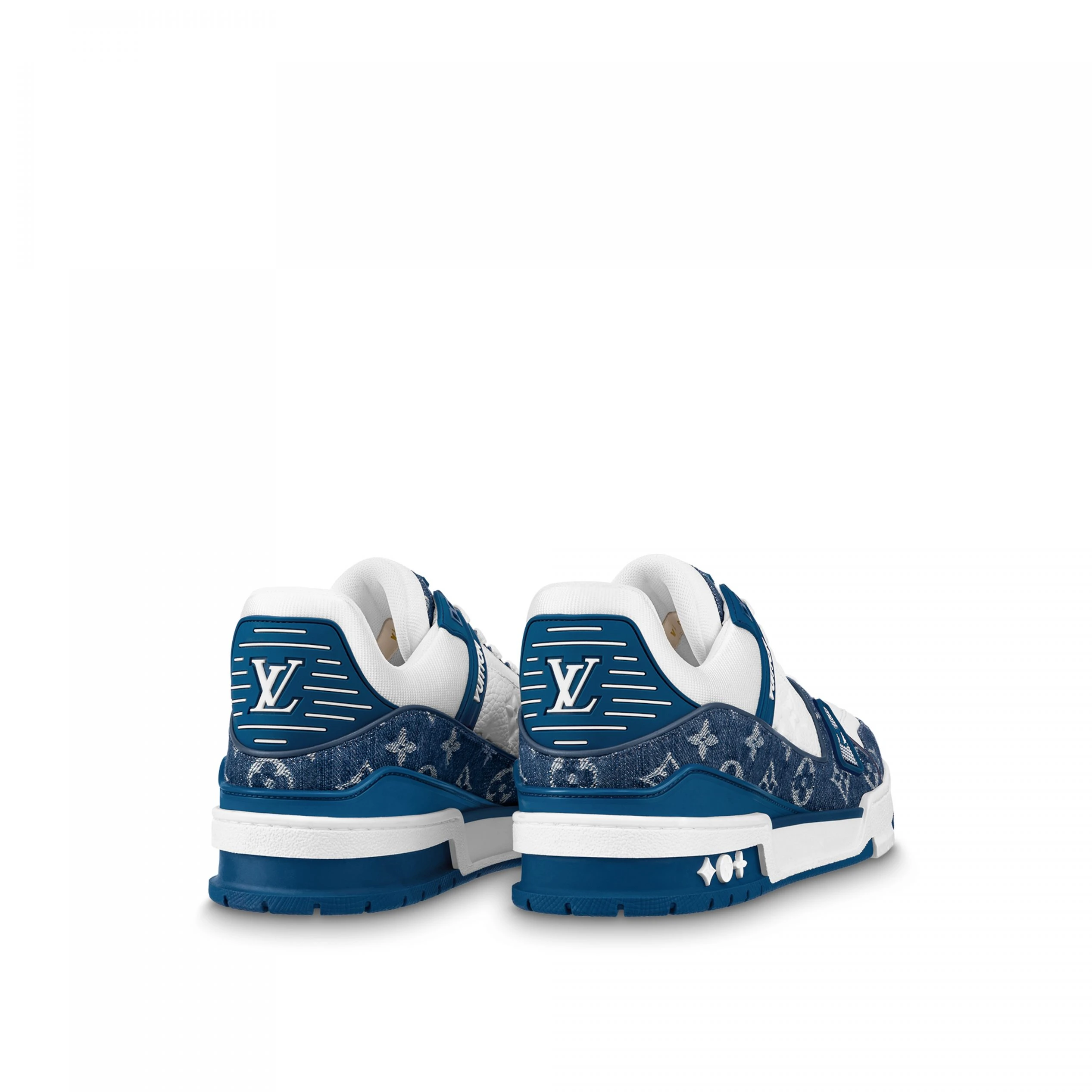 Lv belts replica Louis Vuitton Trainer Sneaker Monogram Denim White Blue 1A9JH1