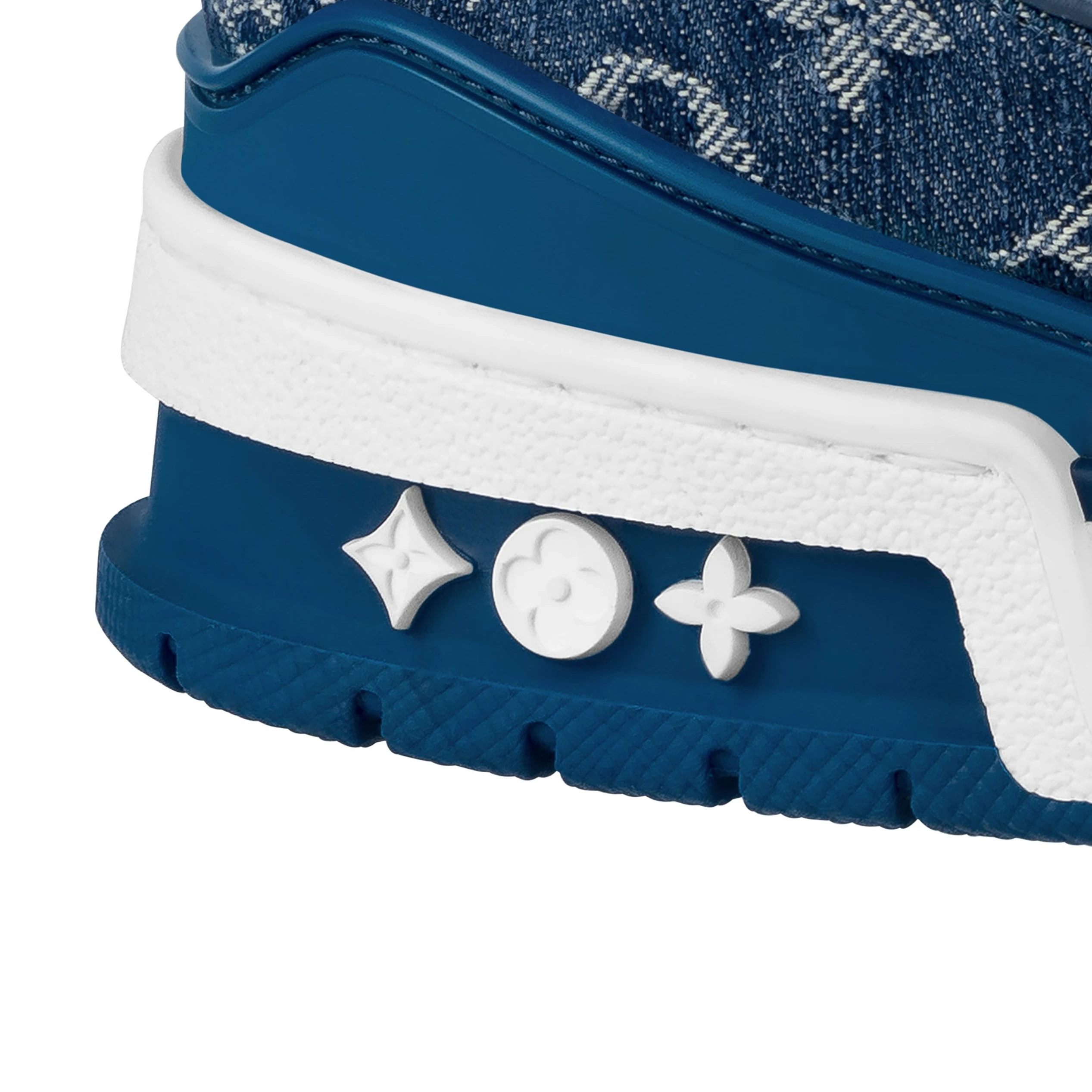 Lv belts replica Louis Vuitton Trainer Sneaker Monogram Denim White Blue 1A9JH1
