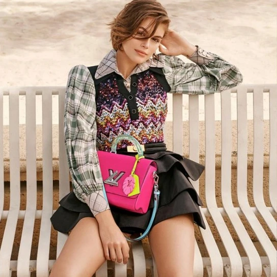 Replica bags Louis Vuitton Twist MM M56131 Rose M56112 Black