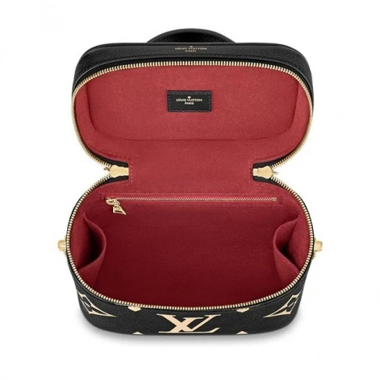 Replica bag Louis Vuitton Vanity PM Black M45780 Creme M45599