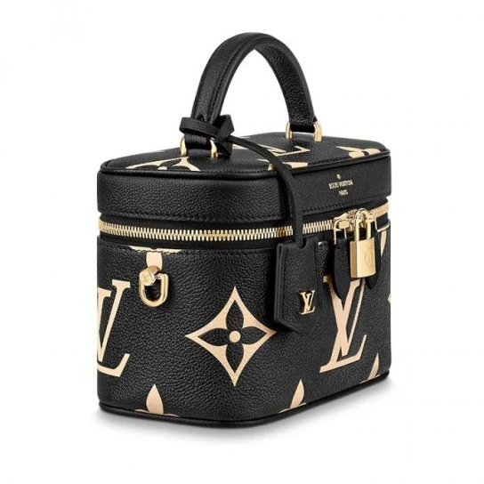 Replica bag Louis Vuitton Vanity PM Black M45780 Creme M45599