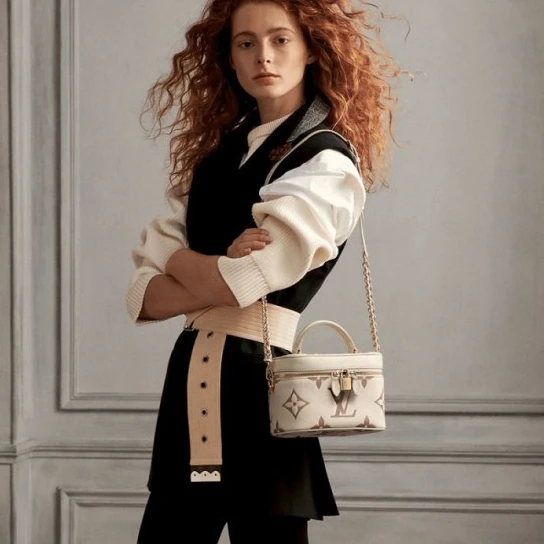 Replica bag Louis Vuitton Vanity PM Black M45780 Creme M45599