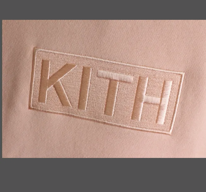 Kith Classic Logo Hoodie Classic Box Logo Velvet Hoodie Black Pink Red S M L XL