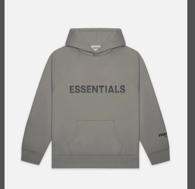 FOG FEAR OF GOD ESSENTIALS 20ss lettered logo laminated hooded sweatshirt black white apricot gray camel XS S M L XL