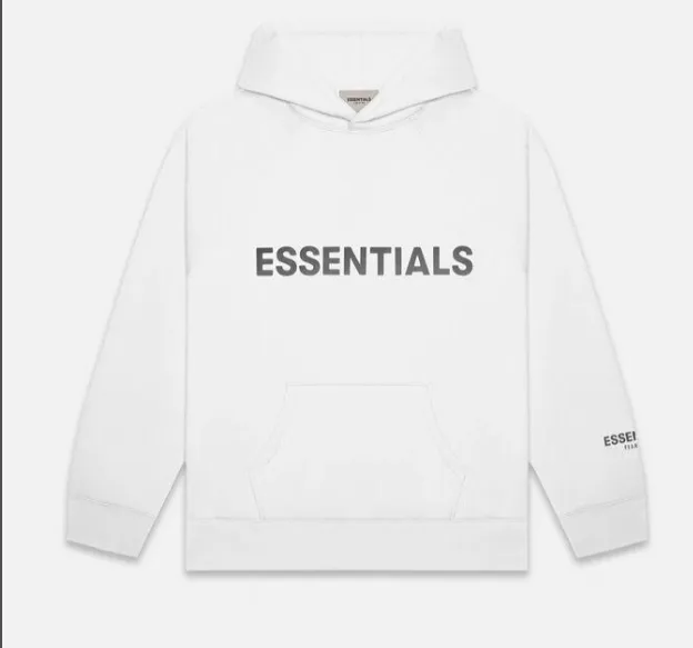 FOG FEAR OF GOD ESSENTIALS 20ss lettered logo laminated hooded sweatshirt black white apricot gray camel XS S M L XL