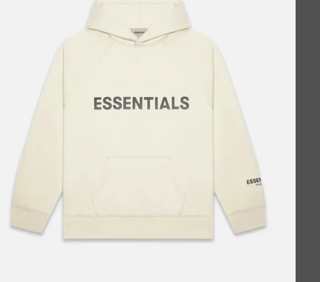 FOG FEAR OF GOD ESSENTIALS 20ss lettered logo laminated hooded sweatshirt black white apricot gray camel XS S M L XL