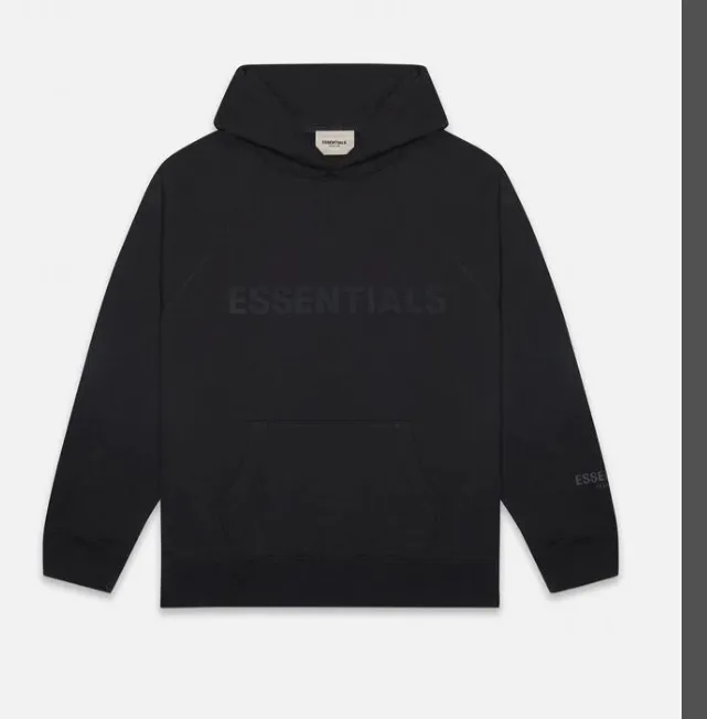 FOG FEAR OF GOD ESSENTIALS 20ss lettered logo laminated hooded sweatshirt black white apricot gray camel XS S M L XL