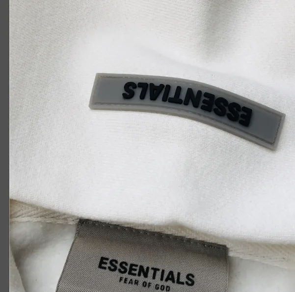 FOG FEAR OF GOD ESSENTIALS 20ss lettered logo laminated hooded sweatshirt black white apricot gray camel XS S M L XL