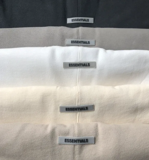 20SS FOG FEAR OF GOD ESSENTIALS 3M Reflective Letter Drawstring Pants Black White Apricot Grey Camel XS S M L XL