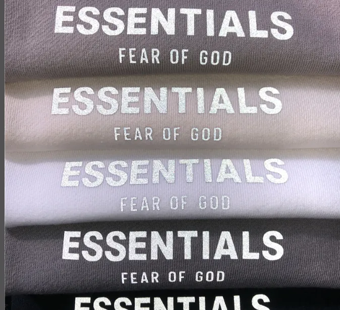 20SS FOG FEAR OF GOD ESSENTIALS 3M Reflective Letter Drawstring Pants Black White Apricot Grey Camel XS S M L XL