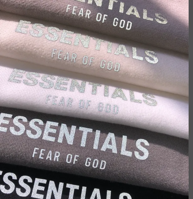 20SS FOG FEAR OF GOD ESSENTIALS 3M Reflective Letter Drawstring Pants Black White Apricot Grey Camel XS S M L XL