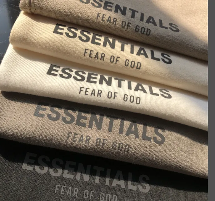 20SS FOG FEAR OF GOD ESSENTIALS 3M Reflective Letter Drawstring Pants Black White Apricot Grey Camel XS S M L XL