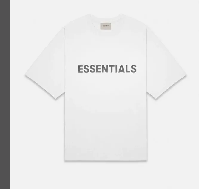 TTS Fear of God Essentials 20ss Double Line Letter Logo Printed Short sleeved T-shirt Black White Apricot Grey Camel XS S M L XL