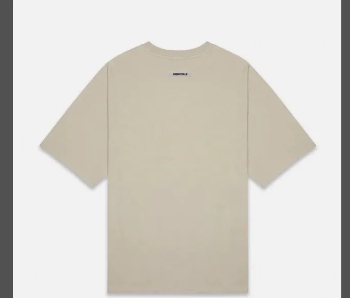 TTS Fear of God Essentials 20ss Double Line Letter Logo Printed Short sleeved T-shirt Black White Apricot Grey Camel XS S M L XL