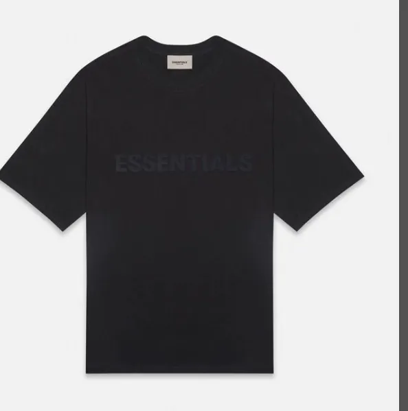 TTS Fear of God Essentials 20ss Double Line Letter Logo Printed Short sleeved T-shirt Black White Apricot Grey Camel XS S M L XL