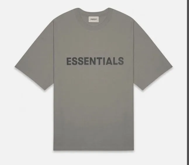 TTS Fear of God Essentials 20ss Double Line Letter Logo Printed Short sleeved T-shirt Black White Apricot Grey Camel XS S M L XL