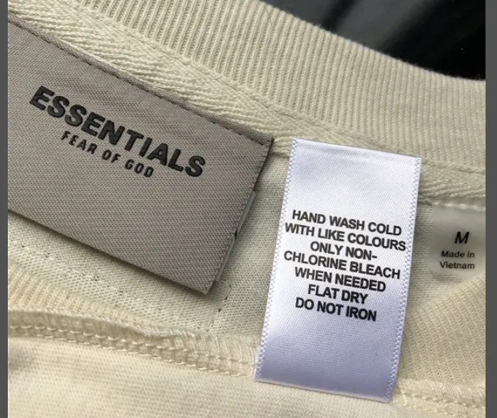 TTS Fear of God Essentials 20ss Double Line Letter Logo Printed Short sleeved T-shirt Black White Apricot Grey Camel XS S M L XL