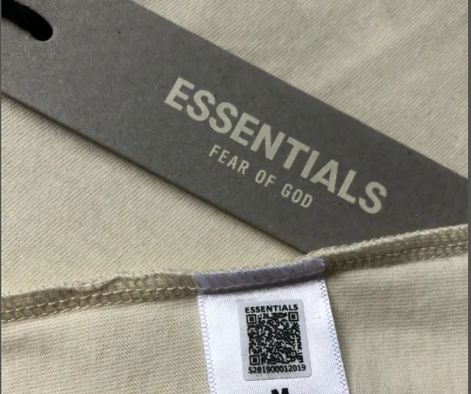 TTS Fear of God Essentials 20ss Double Line Letter Logo Printed Short sleeved T-shirt Black White Apricot Grey Camel XS S M L XL