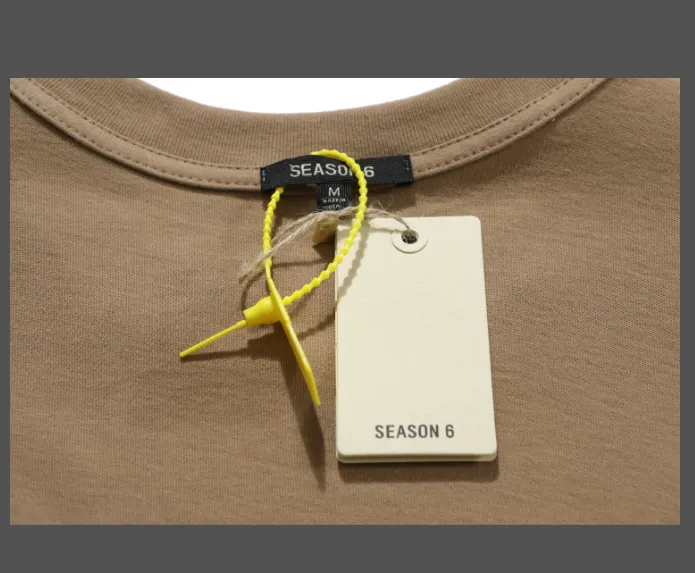 Yeezy Season 6 High Street Classic Short sleeved T-shirt Grey Card Brick Red Green Card S-XL