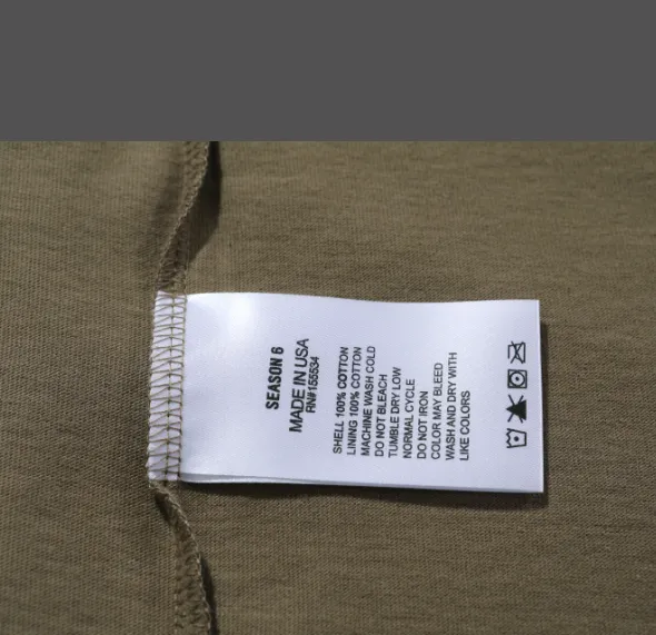 Yeezy Season 6 High Street Classic Short sleeved T-shirt Grey Card Brick Red Green Card S-XL