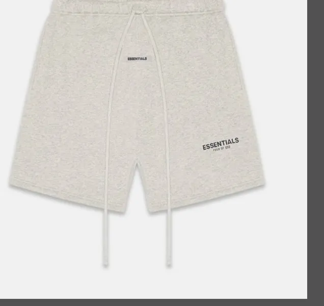 FEAR OF GOD FOG Essentials 20FW Double Line Reflective Drawstring Shorts Black Washed Water Black Rice White Rice Yellow Light Flower Grey Deep Flower Grey Camel Medium Grey Matcha Green God Grey Brown S M L XL