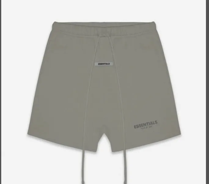 FEAR OF GOD FOG Essentials 20FW Double Line Reflective Drawstring Shorts Black Washed Water Black Rice White Rice Yellow Light Flower Grey Deep Flower Grey Camel Medium Grey Matcha Green God Grey Brown S M L XL