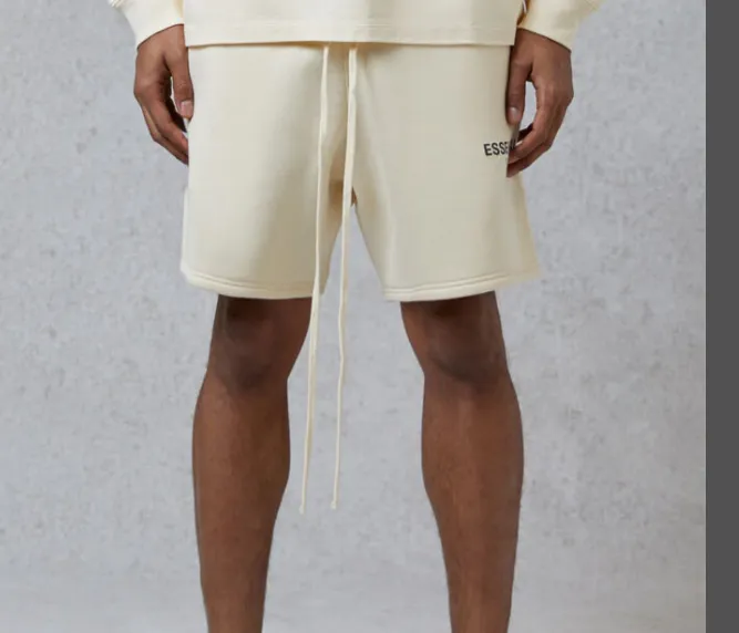 FEAR OF GOD FOG Essentials 20FW Double Line Reflective Drawstring Shorts Black Washed Water Black Rice White Rice Yellow Light Flower Grey Deep Flower Grey Camel Medium Grey Matcha Green God Grey Brown S M L XL