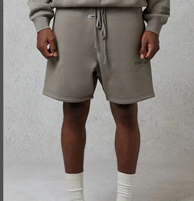 FEAR OF GOD FOG Essentials 20FW Double Line Reflective Drawstring Shorts Black Washed Water Black Rice White Rice Yellow Light Flower Grey Deep Flower Grey Camel Medium Grey Matcha Green God Grey Brown S M L XL