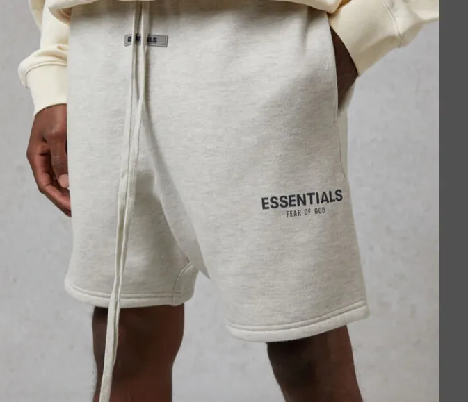 FEAR OF GOD FOG Essentials 20FW Double Line Reflective Drawstring Shorts Black Washed Water Black Rice White Rice Yellow Light Flower Grey Deep Flower Grey Camel Medium Grey Matcha Green God Grey Brown S M L XL