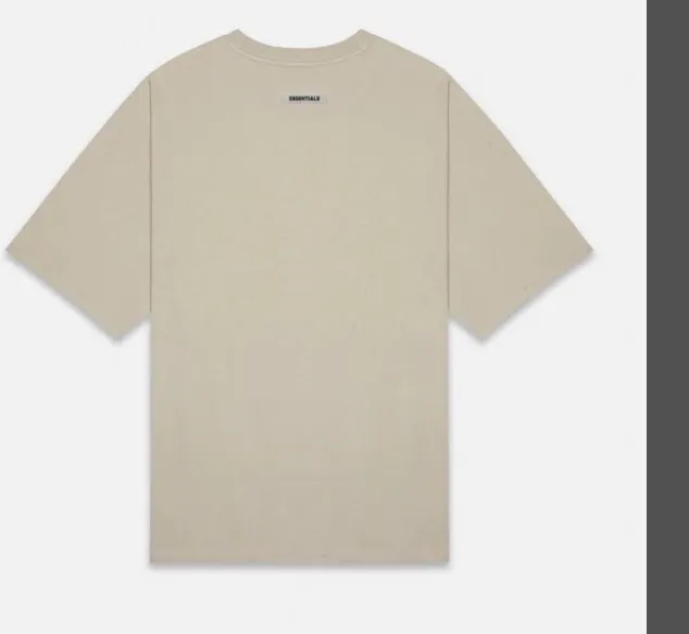 New Colors: Brown Matcha Green Navy Blue God Grey FOG Fear of God Essentials 20ss Double Line Letter LOGO Printed Short Sleeve T-shirt Black White Apricot Grey Camel S M L XL