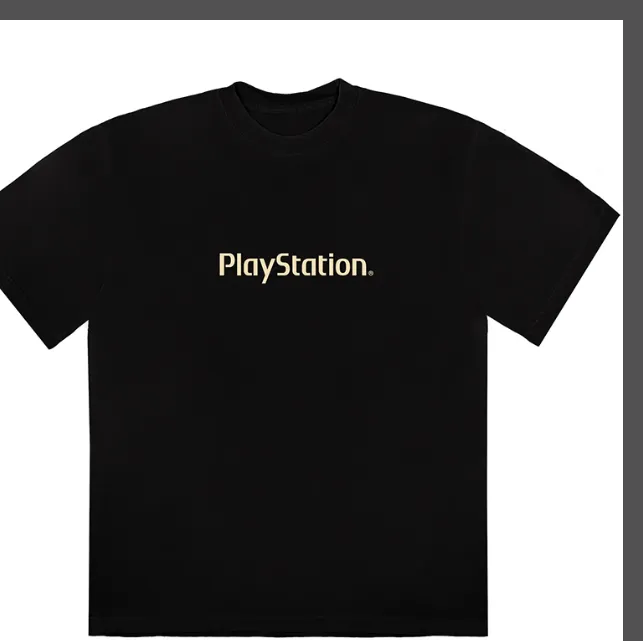 Travis Scott Playstation motherboard logo Tee peripheral co branded short sleeved T-shirt black brown S M L XL