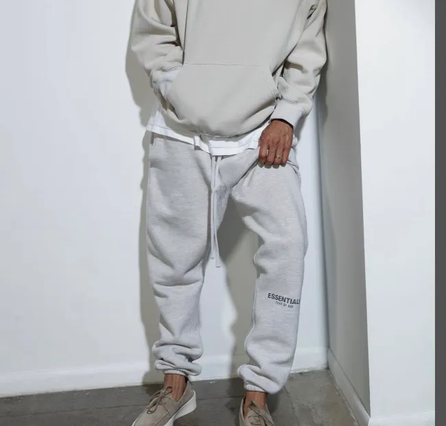 Fear Of God Essentials 21SS FOG Double Wire Drawstring Pants Black beige Grey Brown Card Gray Light Flower Gray S M L XL