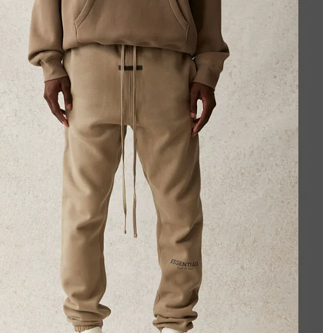 Fear Of God Essentials 21SS FOG Double Wire Drawstring Pants Black beige Grey Brown Card Gray Light Flower Gray S M L XL