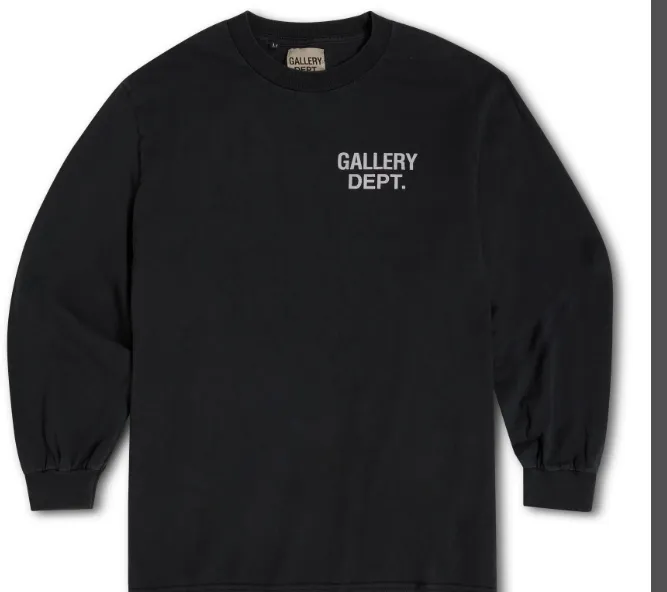 Gallery Depot. Souvenir Tee Hollywood Slogan Printed Long Sleeve T-shirt Black White S M L XL