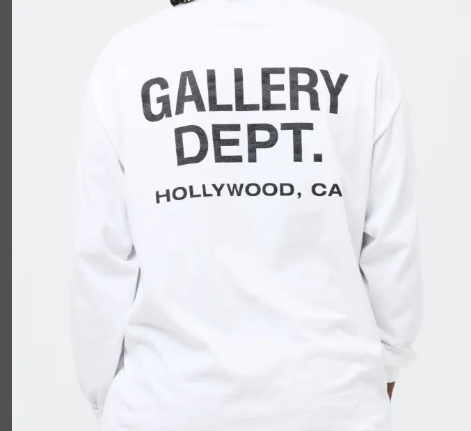 Gallery Depot. Souvenir Tee Hollywood Slogan Printed Long Sleeve T-shirt Black White S M L XL