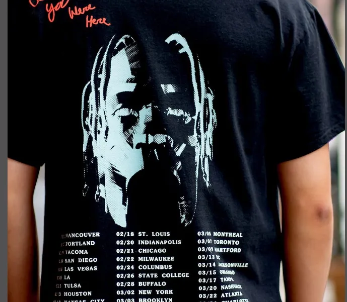 Travis Scott Cactus Jack Tour T-shirt Smiling Earth Tour Same Short sleeved T-shirt Black S M L XL