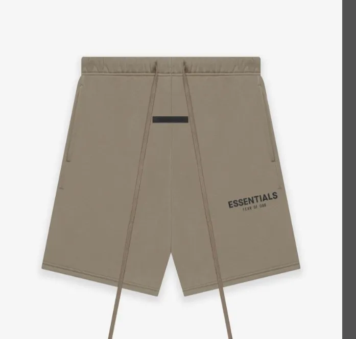 Fear Of God Essentials 21SS FOG Double Thread Drawstring Shorts Black beige Grey Brown Card Its Grey Light Flower Grey S M L XL