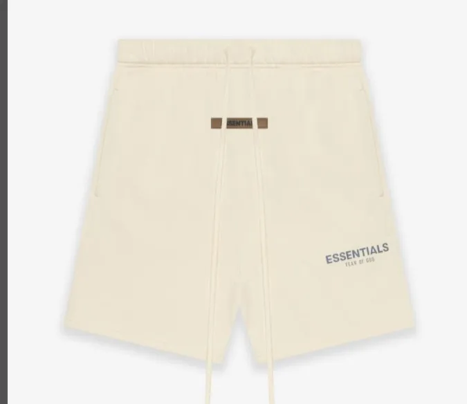 Fear Of God Essentials 21SS FOG Double Thread Drawstring Shorts Black beige Grey Brown Card Its Grey Light Flower Grey S M L XL