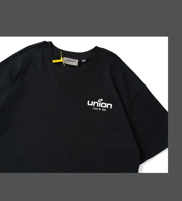 FEAR OF GOD x Union 30th Anniversary Co branded LOGO Letter Printed Short Sleeve T-shirt High Grade Grey Camel Rice White Blue Light Black S-XL